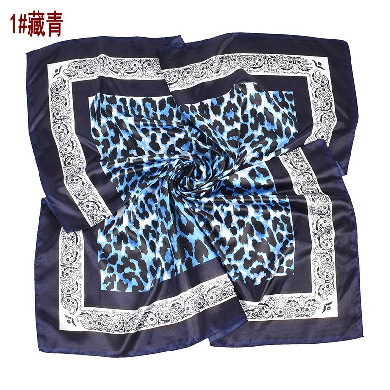Fashion leopard print cashew pattern print 90 satin large square scarf, headscarf, scarf