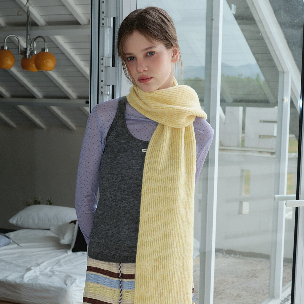 35% wool strip solid color clip wool scarf women's winter Korean girl atmosphere knitted scarf