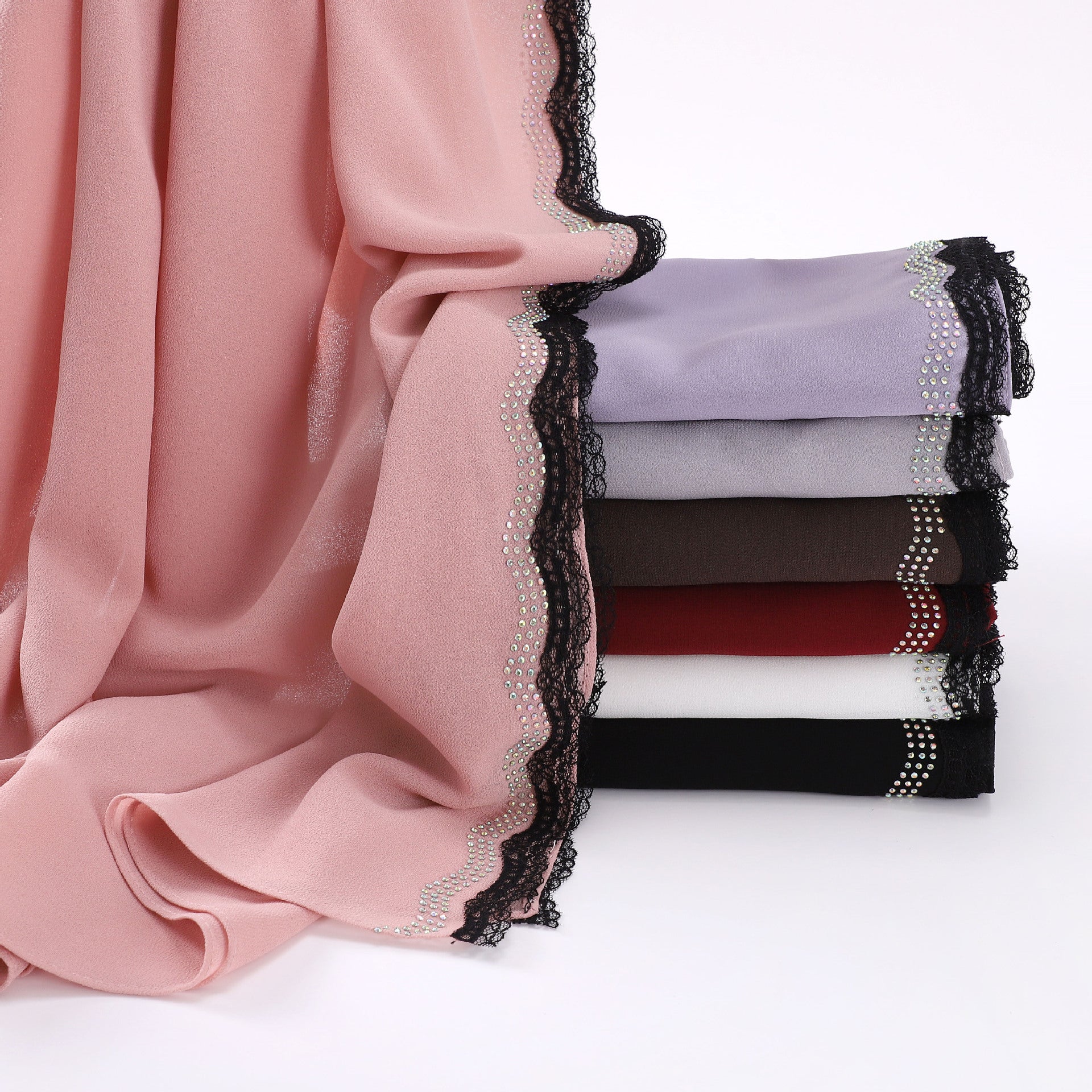 New Chiffon Eyelash Lace Hot Diamond Scarf  Middle East and Africa Headscarf