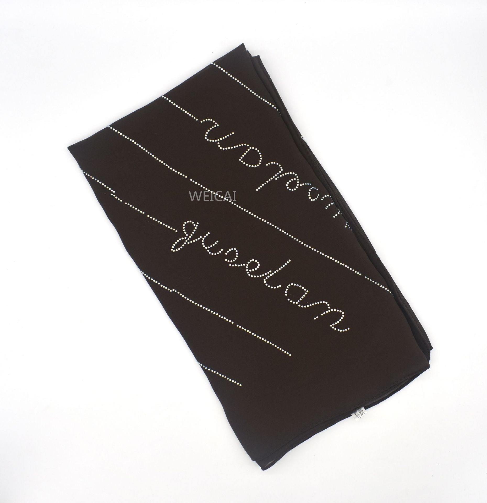 New Solid Color Pearl Chiffon Long Hot Diamond Alphabet Ethnic Scarf Women Shawl