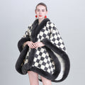 European and Korean autumn and winter fashion new scarf shawl thickened plaid fur collar cape shawl 0982 #