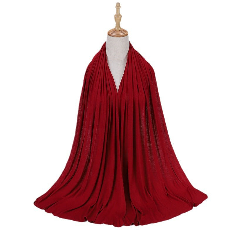 New Solid Color Jersey Hijab Women Plain Color Jesey Scarf Mercerized Cotton Headscarf