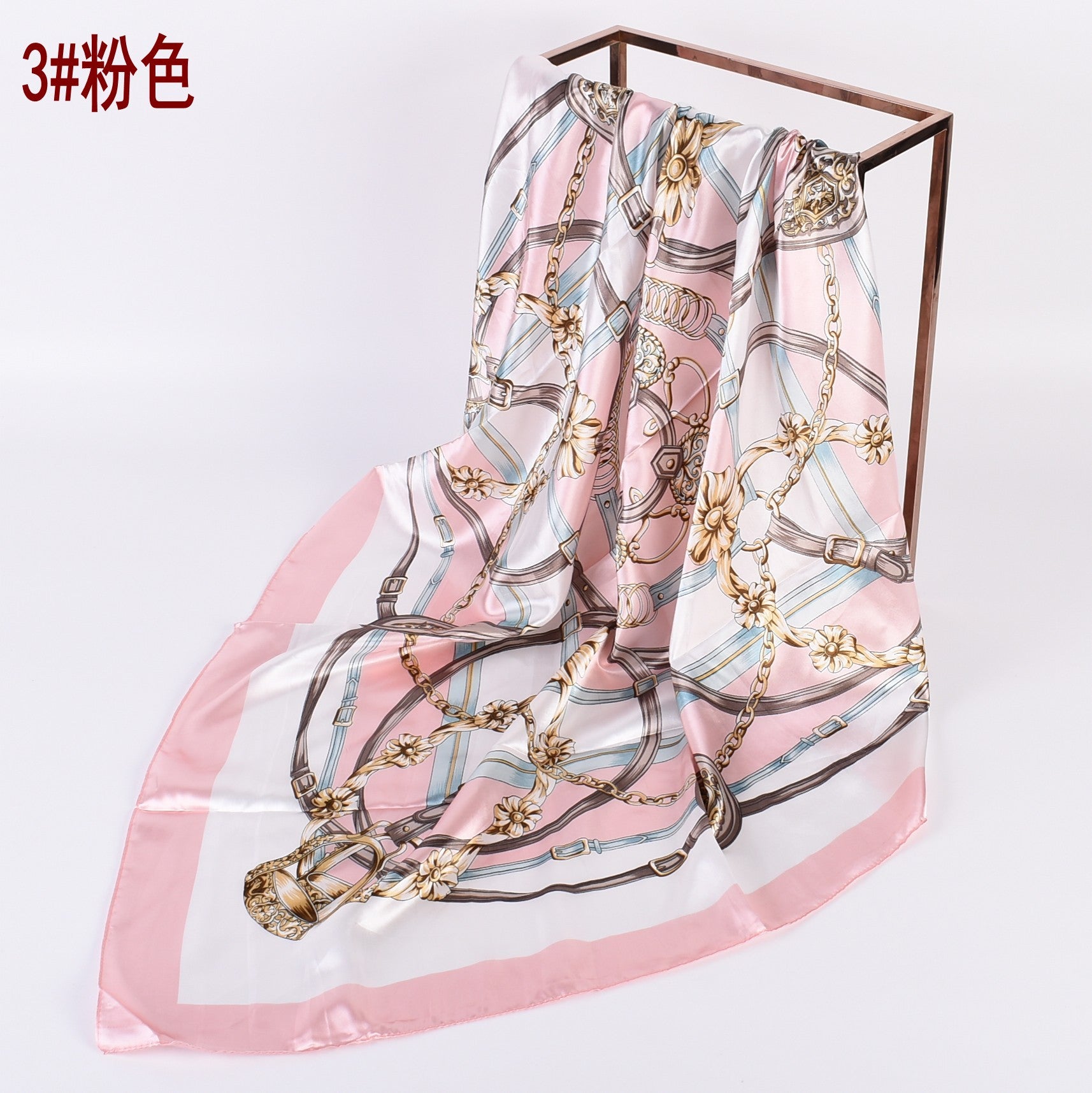 Summer new geometric simple 90 square scarves, printed fashionable square silk scarves, scarves silk scarves