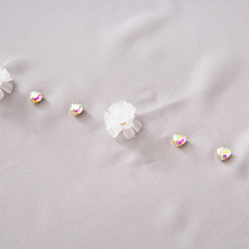 New Pearl Chiffon Three Resin Flower Scarf Headscarf Middle East and Africa 90CM Square Scarf