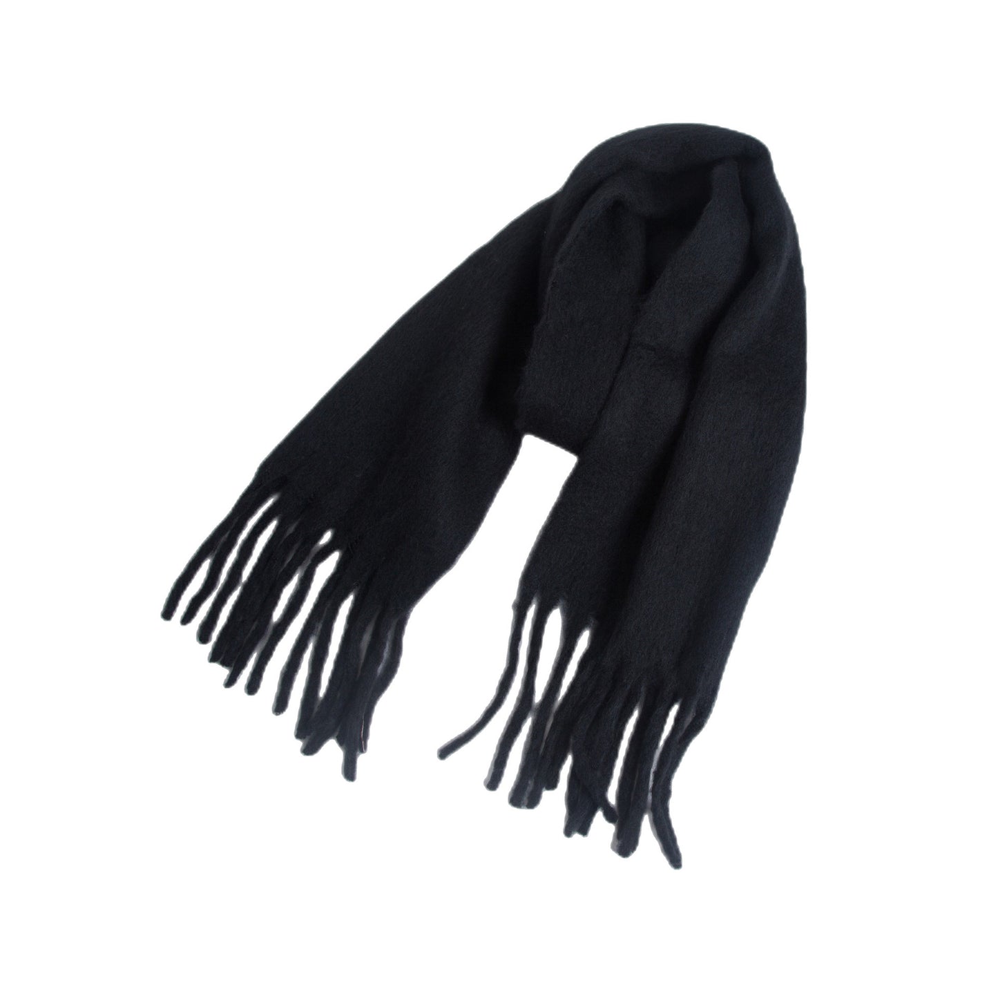 Europe, America, autumn and winter circle yarn, beard, braid, fringed white scarf, shawl in stock.