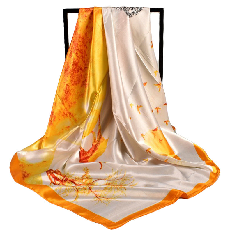 Spring and Autumn New Fashion "Deer" Printing 90 Generous Silk Scarf Women