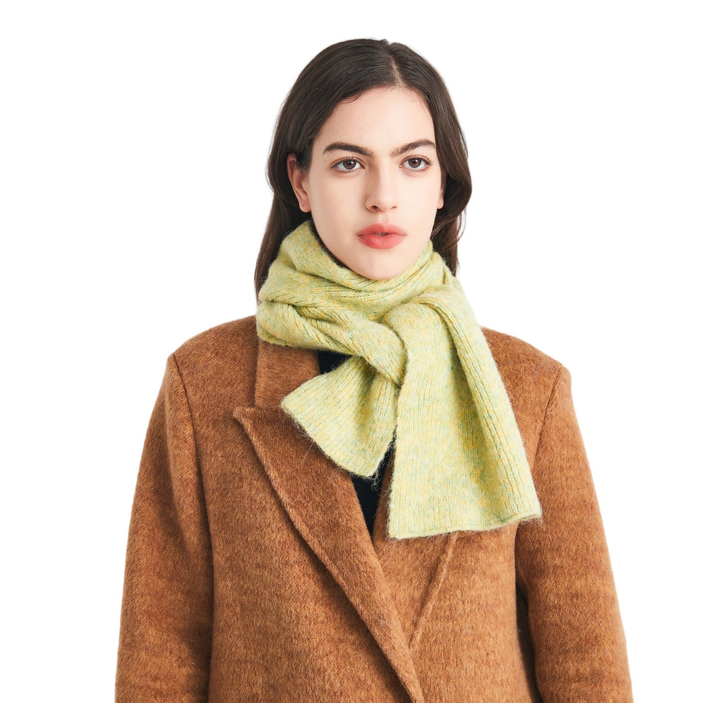 2025 autumn and winter new high-end quality Korean men and women's flower-clipped wool knitted scarf