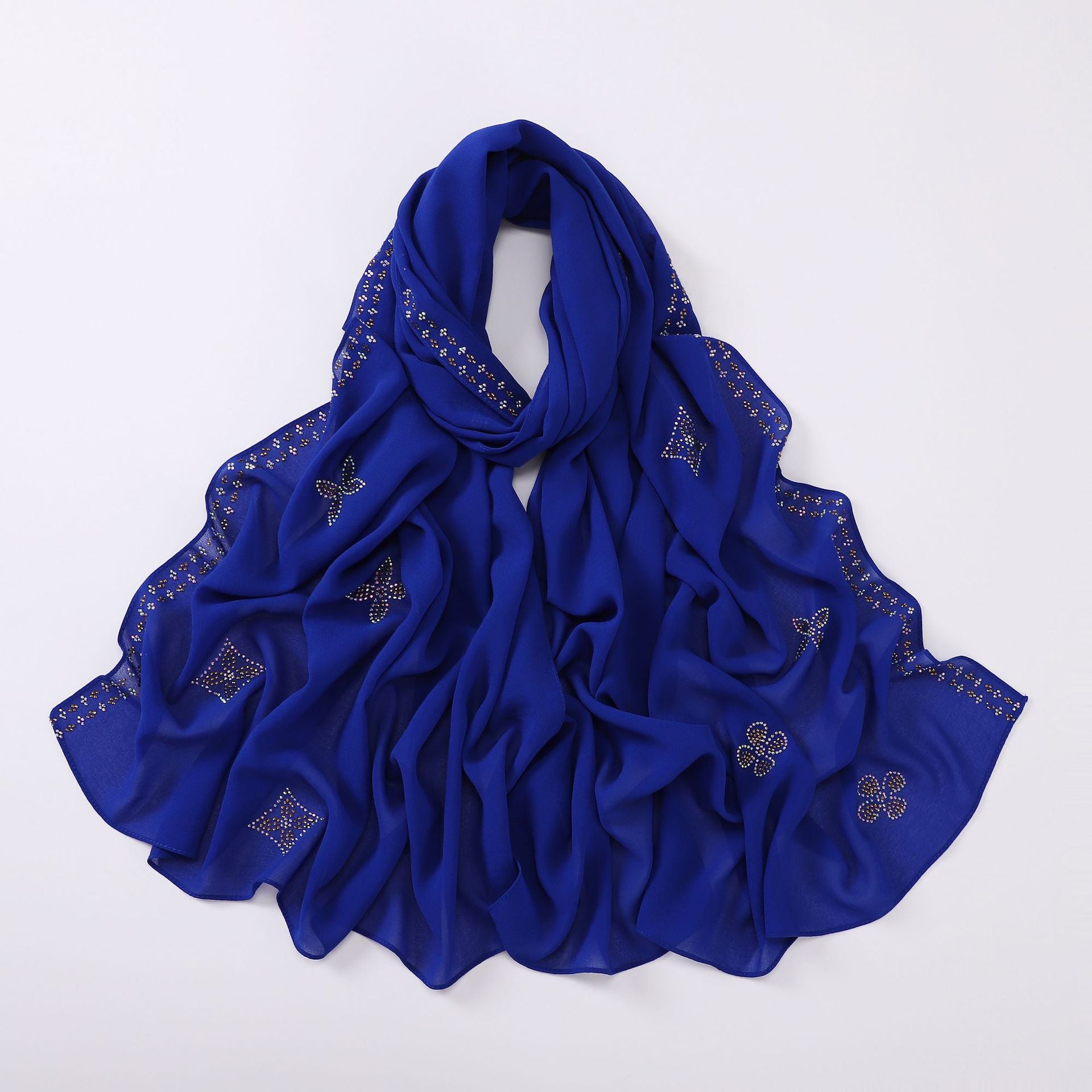 New pearl chiffon long towel boutique hot diamond yarn Middle East and Africa headscarf hijab