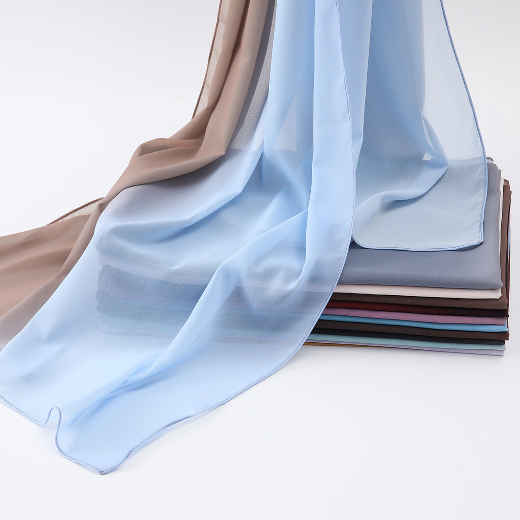 New versatile pearl chiffon gradual change color scarf yarn Middle East Africa Malaysia Indonesia headscarf