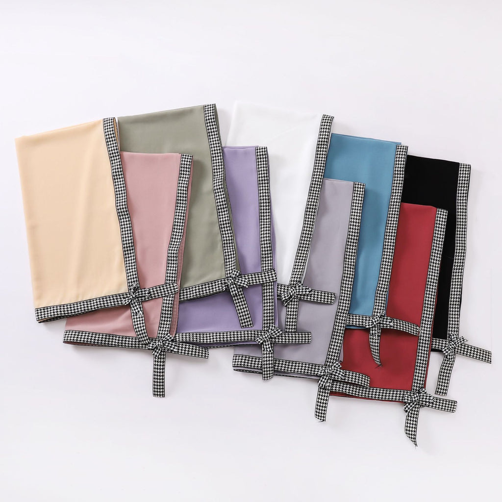 Ribbon bow pearl chiffon square scarf 90 * 90cm yarn sweet headscarf