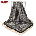 European and American spring new imitation silk 90cm satin printed small cashew nut generous silk scarf, fashionable women's scarf