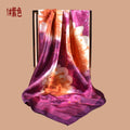 New 90cm satin, flower printed large square scarf with sunscreen, head silk scarf decoration, scarf.