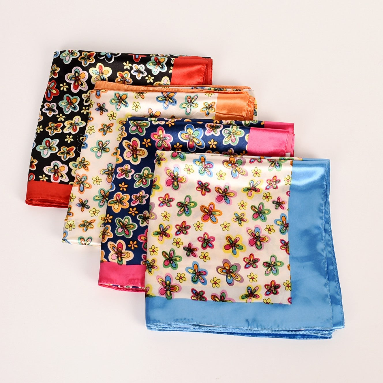 New fashionable and retro flower 90 square scarves for women, printed satin simple square silk scarves, scarves silk scarves