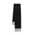 Swedish designer 25% wool blended vertical stripe neutral scarf women's winter black-brown atmosphere scarf