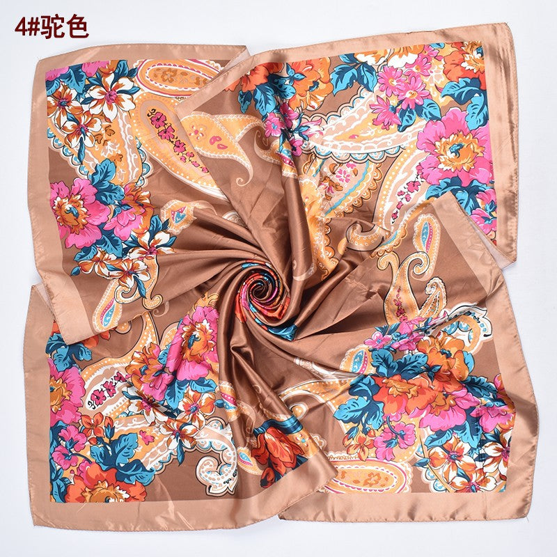 New stylish and elegant flower 90 satin women's decorative large square scarf scarf headscarf