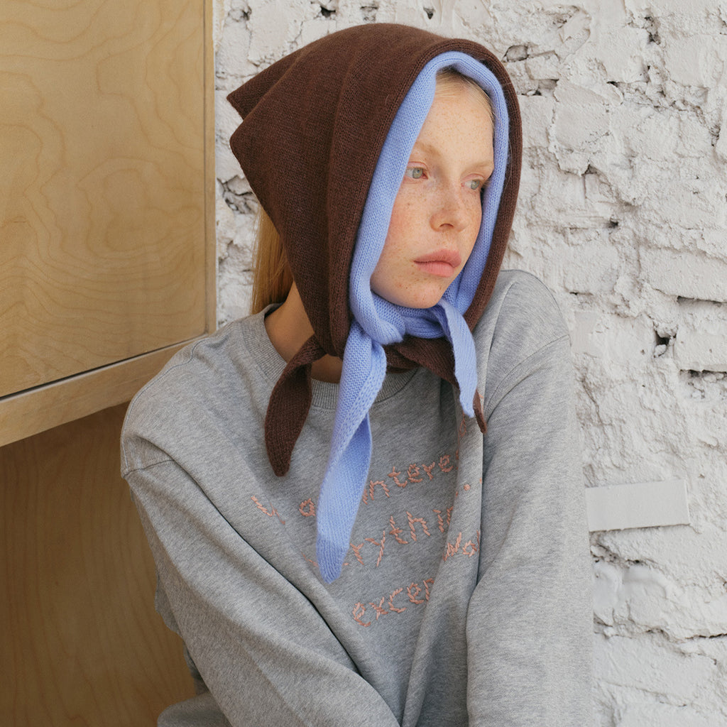 Korean rabbit hair wool blended knitted triangular scarf women's autumn and winter neck protection wool small scarf shoulder