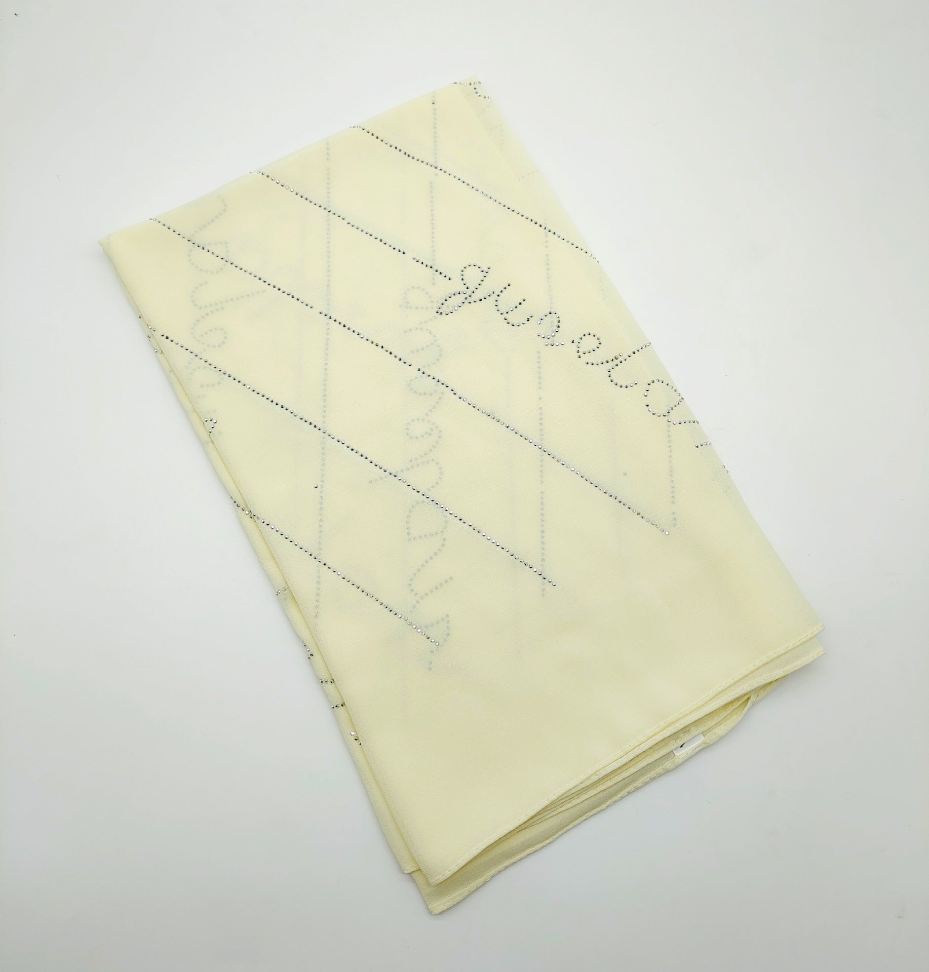 New Solid Color Pearl Chiffon Long Hot Diamond Alphabet Ethnic Scarf Women Shawl