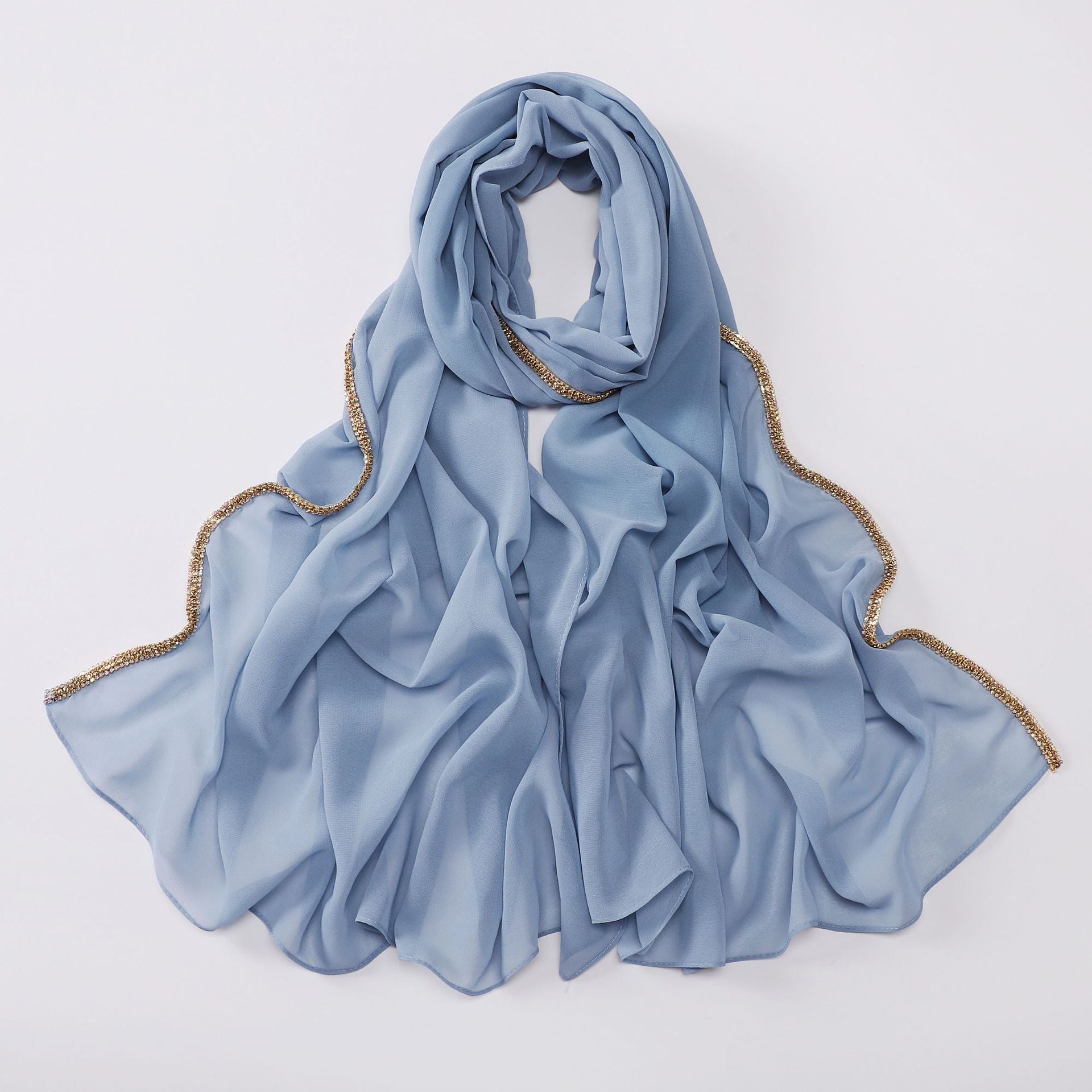 New copper bottom bright diamond chiffon scarf yarn Middle East Africa headscarf Malay headscarf