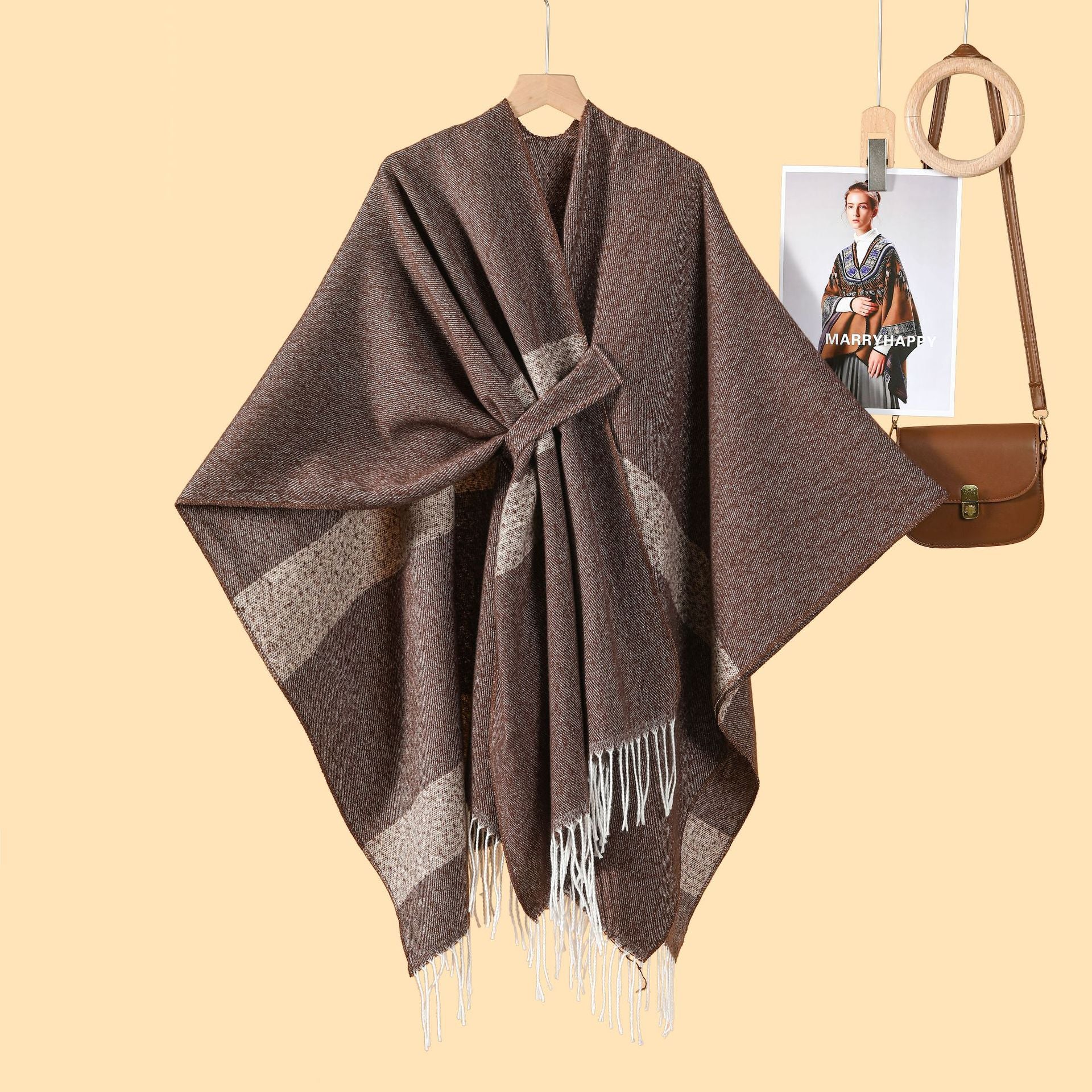 Ladies Shawl Atmosphere Warm Cloak Cloak Simple Straps