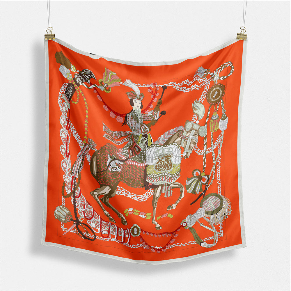 Fashion Thai elephant pattern, printed scarf, artificial silk twill silk 53cm small square scarf, women's scarf