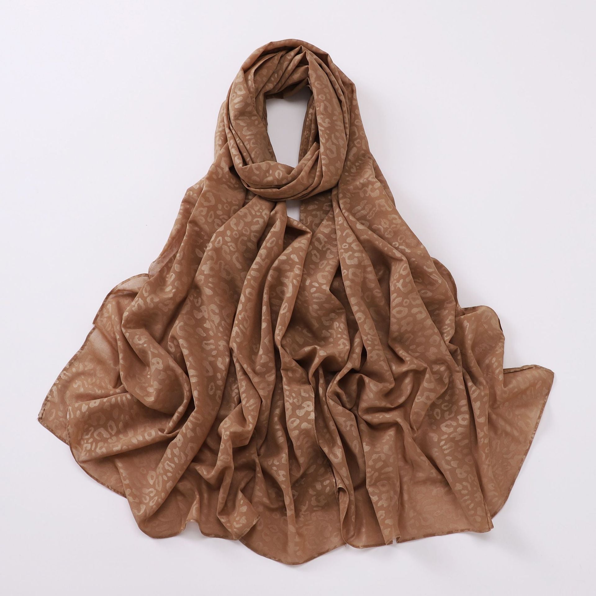 New pearl chiffon, leopard print embossed scarf, gauze Middle East North Africa Malay headscarf hijab