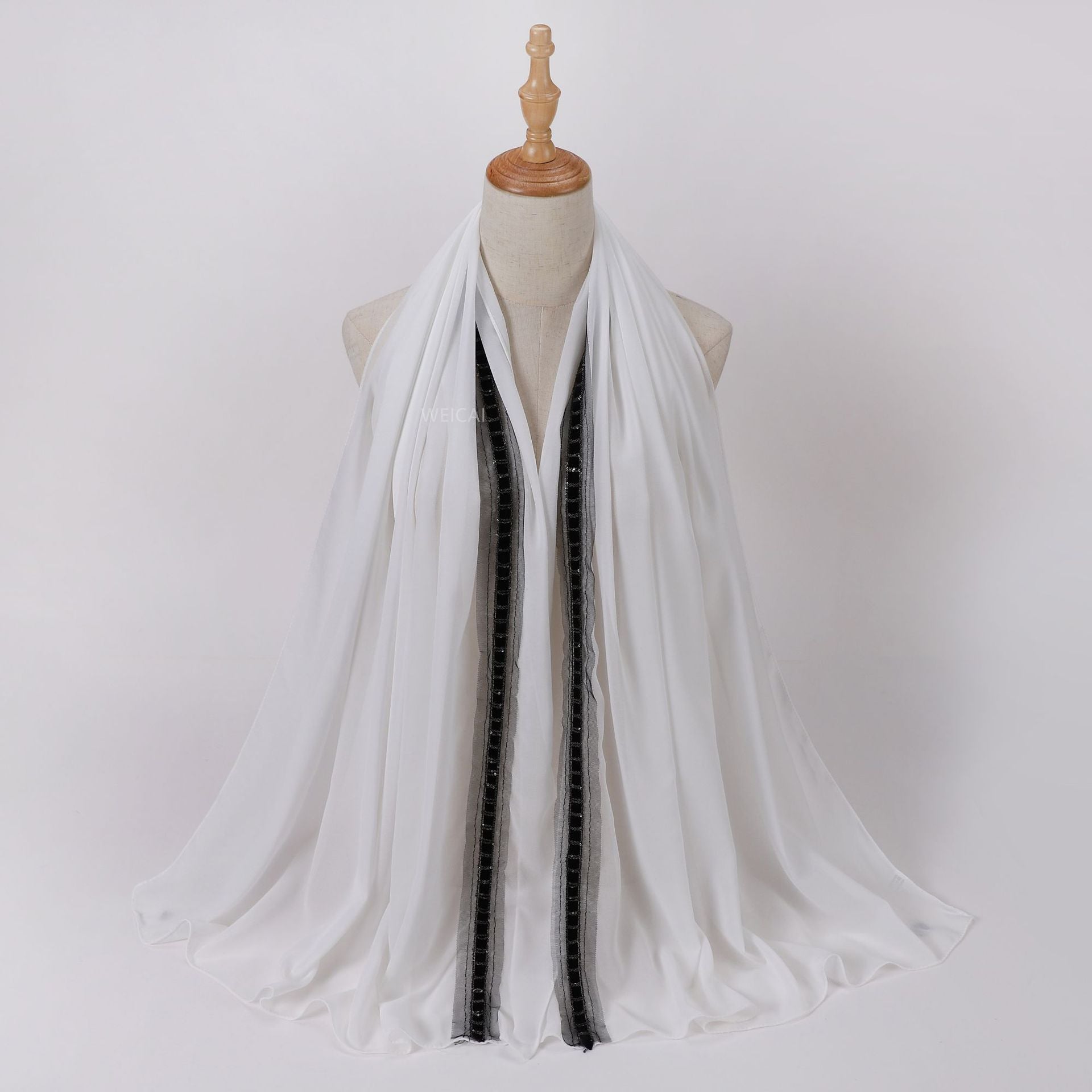 New solid color pearl chiffon chain lace jewelry  scarf headscarf bubble scarf Middle East Malay headscarf