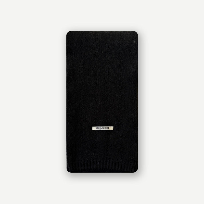 Selected Australian 100% pure wool scarf women's winter solid color soft warm knitted wool scarf Korean version ins