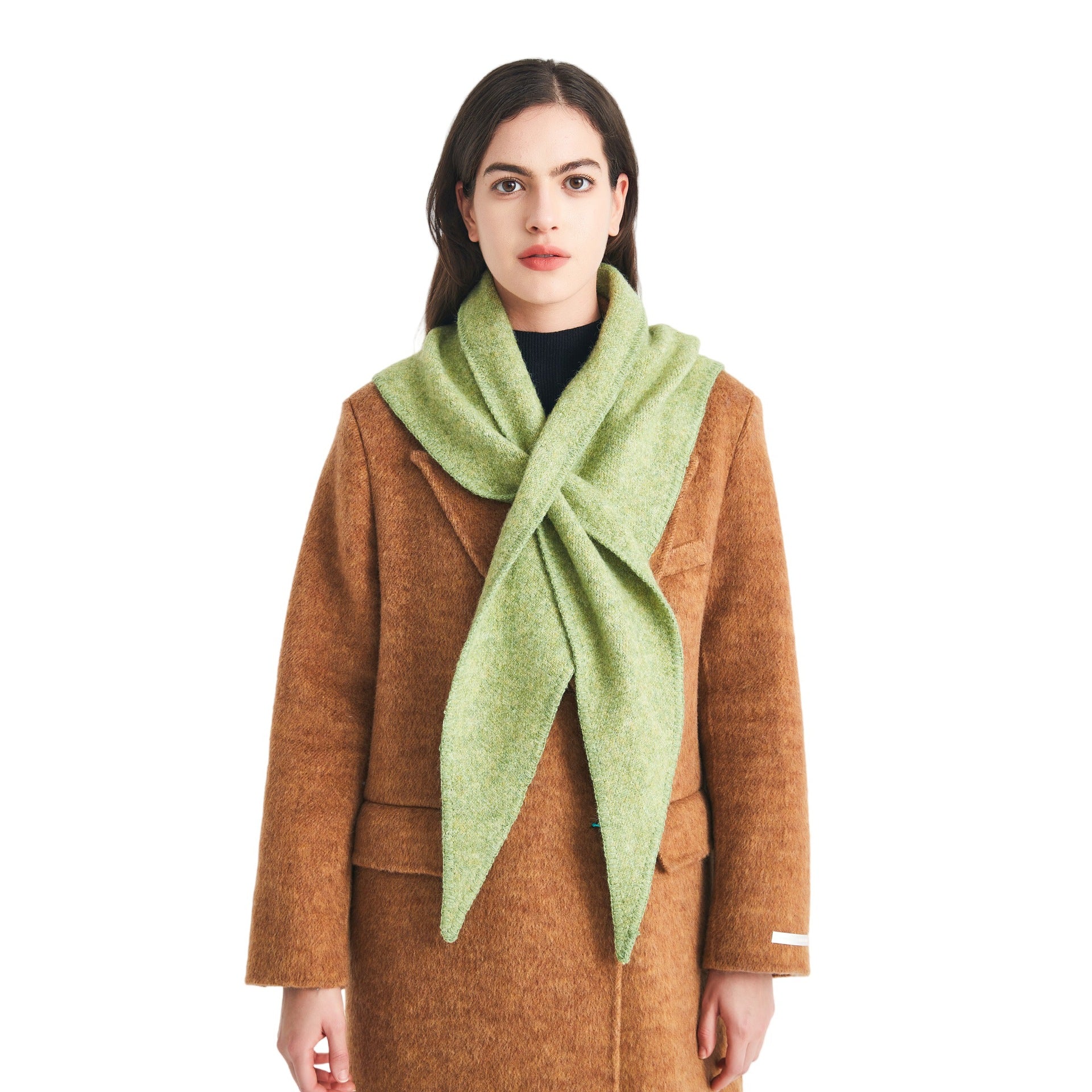2025 new autumn and winter Korean version wool knitted triangle scarf shawl scarf