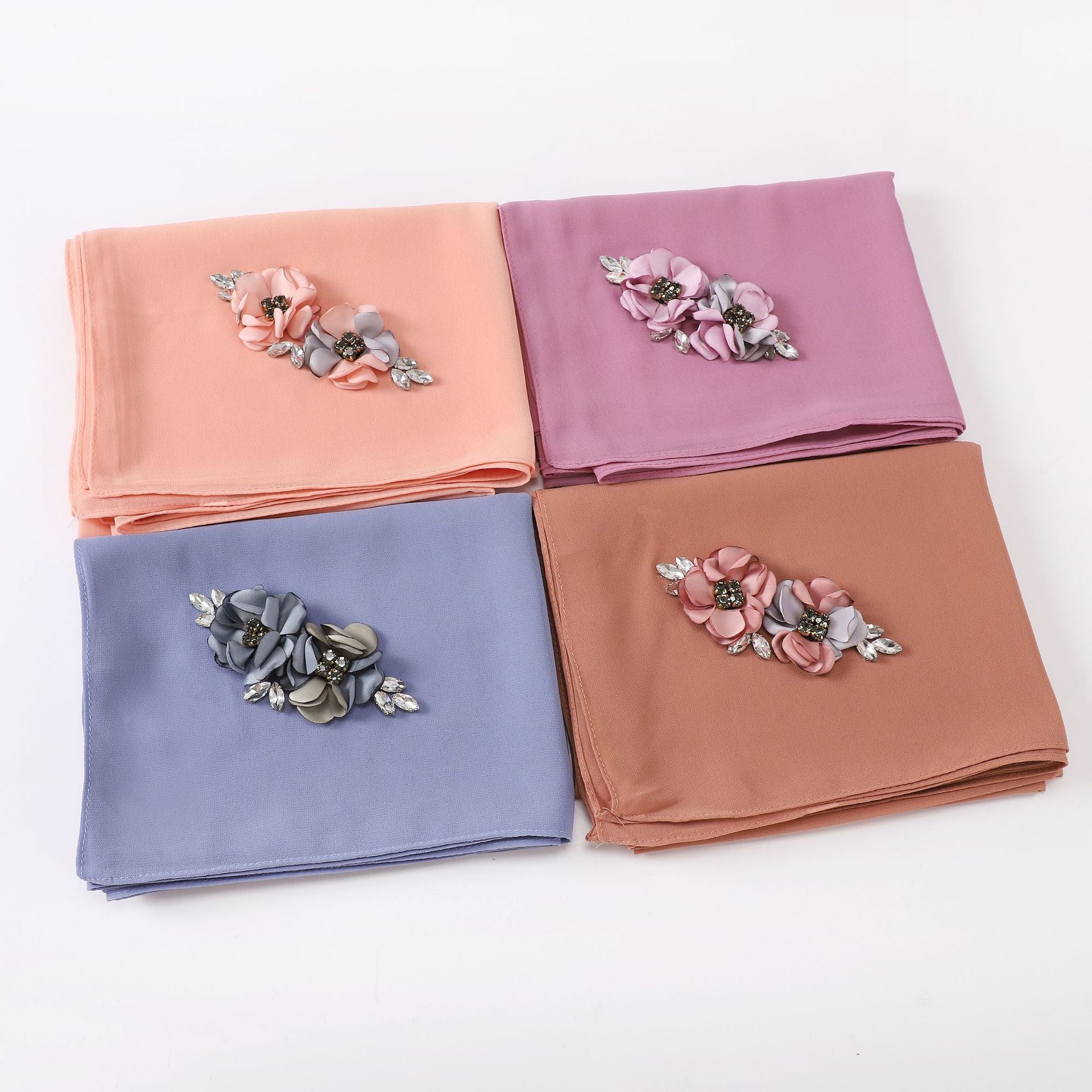New pearl chiffon flower headscarf hijab Malaysia Hijab Shawls