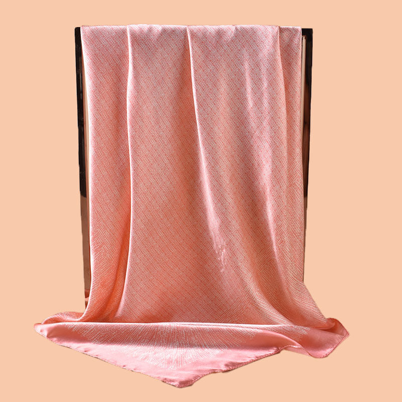 New 90cm-color geometric dot distribution printed square scarf with sunscreen bag head silk scarf decorative scarf