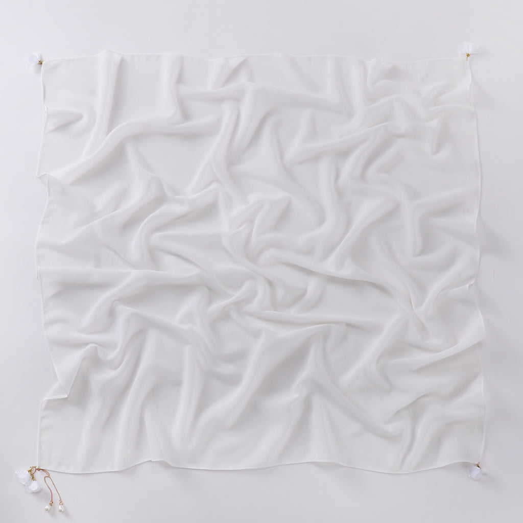 Pearl flower pendant pearl chiffon square scarf 90 * 90cm headscarf