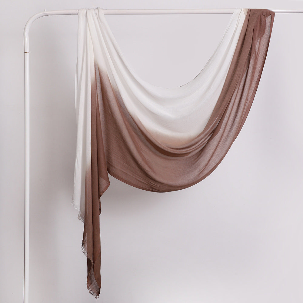 New Two-color Spliced Modal Cotton Head Scarf, Casual Women's Scarf