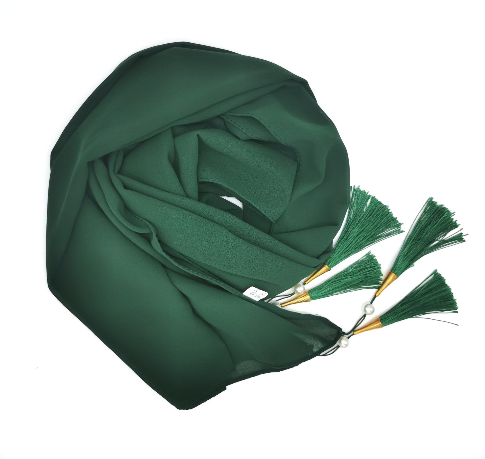 New bubble chiffon scarf Hijab Malaysia Indonesia gauze wrap headscarf cover headscarf four corners hanging tassel