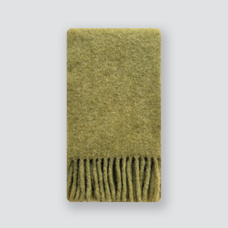 Order spinning clip flower 22% Alpaca alpaca wool blended scarf women's winter Korean atmosphere solid color scarf