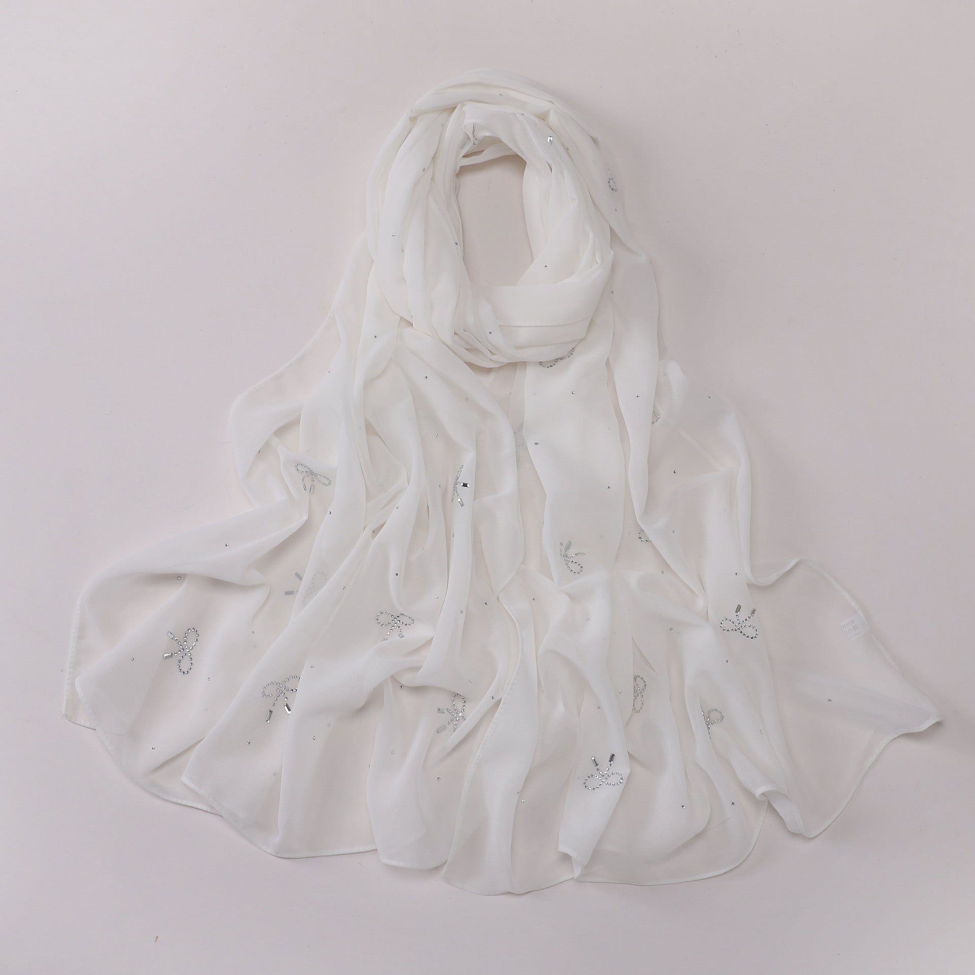 New Pearl Chiffon Muslim Hot Diamond Long Middle East Headscarf