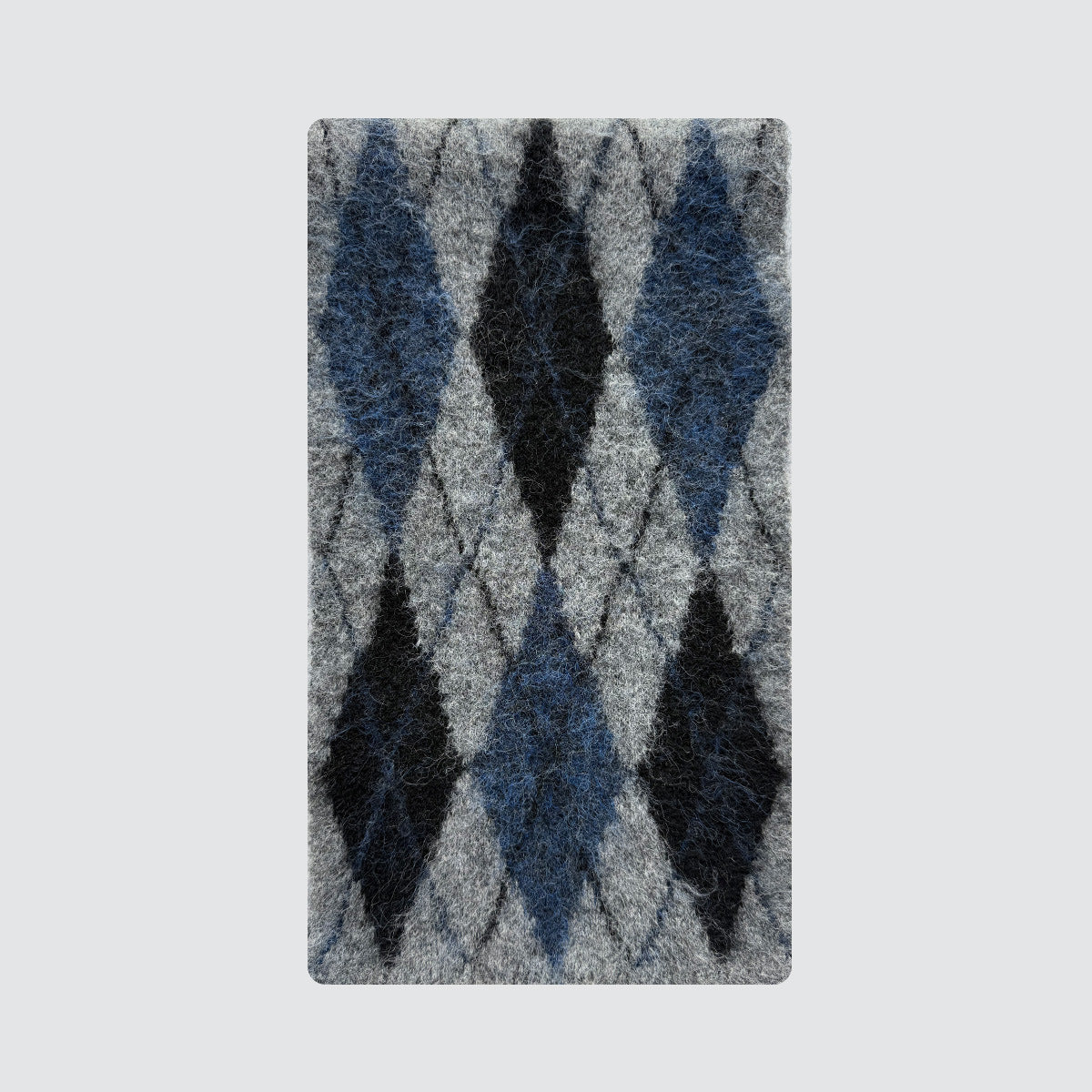 Designer wool-blend neutral rhombus plaid knitted scarf women's winter brushed soft wool scarf