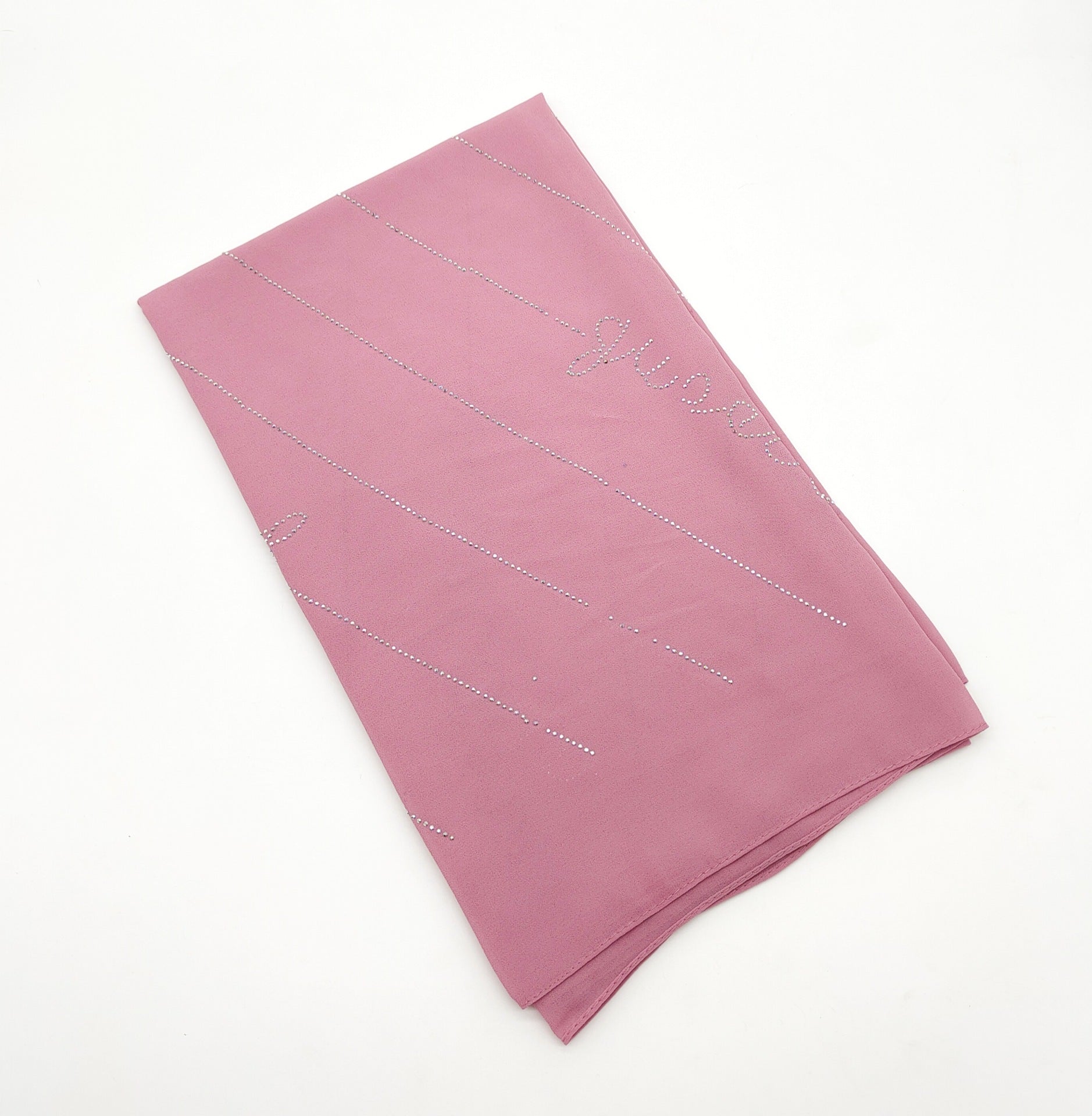 New Solid Color Pearl Chiffon Long Hot Diamond Alphabet Ethnic Scarf Women Shawl