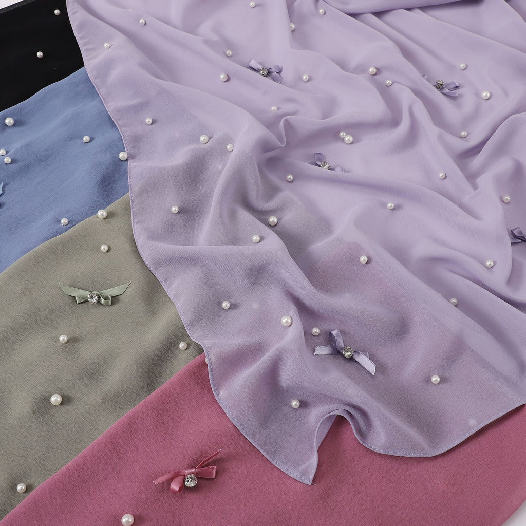 Gypsy beads handmade bow pearl snow square scarf yarn Middle East headscarf