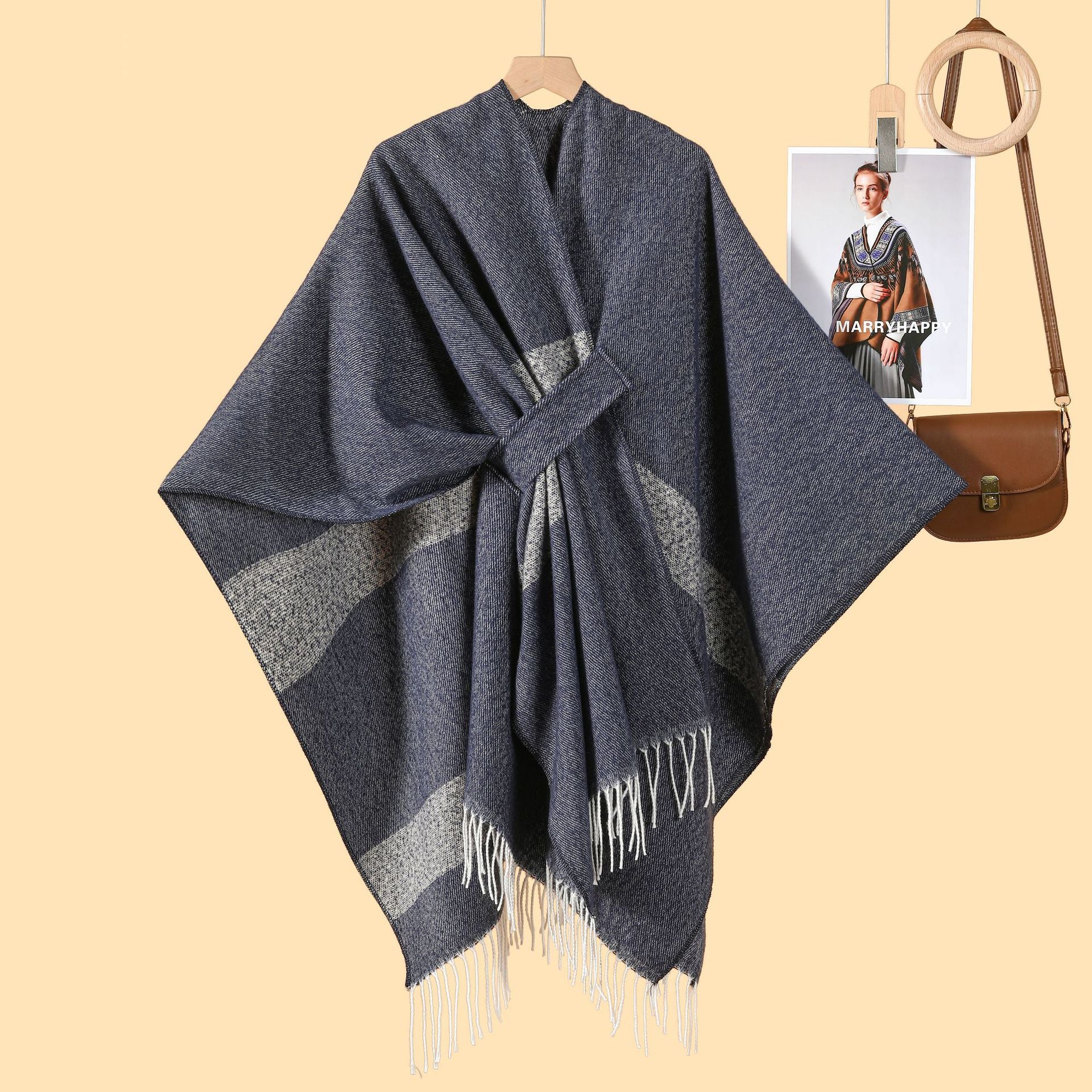 Ladies Shawl Atmosphere Warm Cloak Cloak Simple Straps