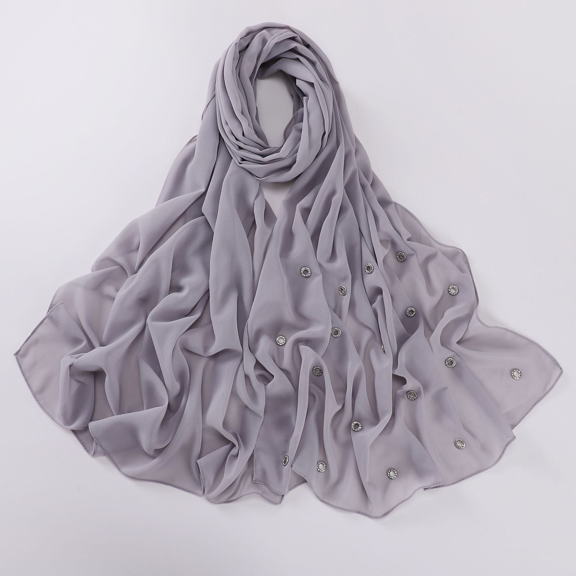 New pearl chiffon single head diamond scarf Middle East and Africa headscarf hijab