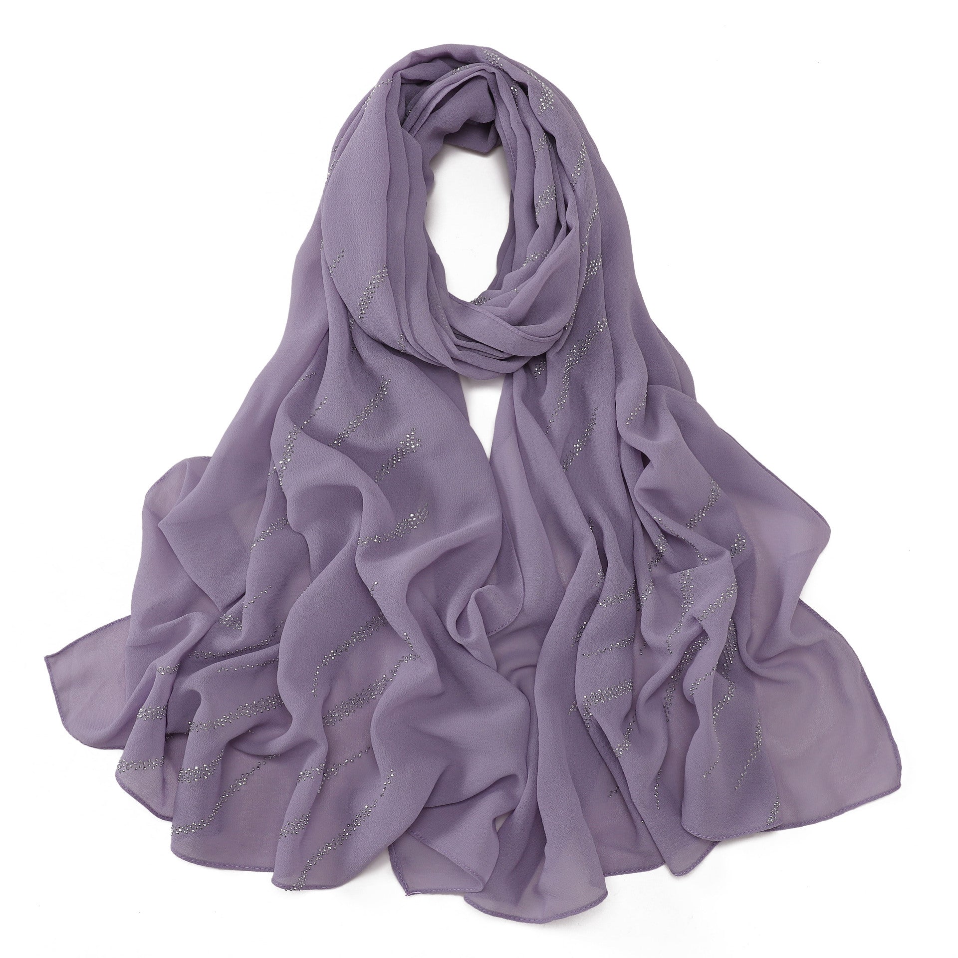 New Pearl Chiffon Slant Strip Hot Diamond Long Towel Yarn Malaysia Indonesia African Headscarf