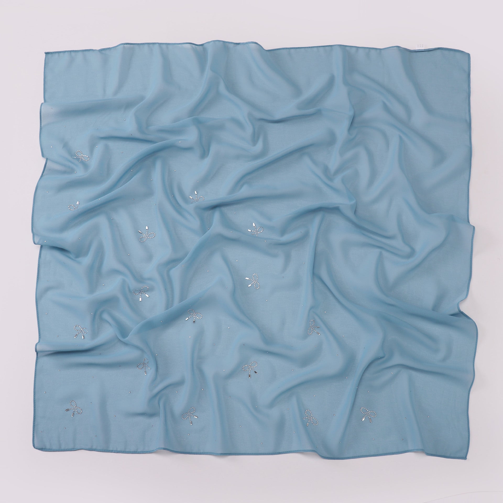 Simple solid color hot diamond pearl chiffon square scarf fashion scarf 90CM