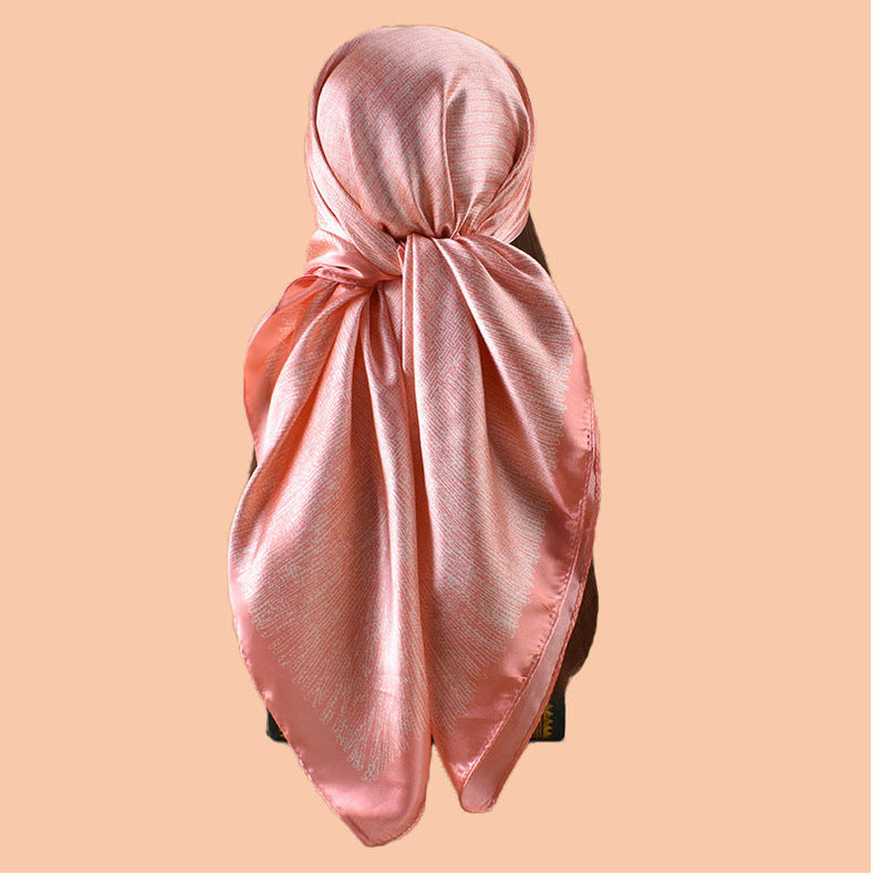 New 90cm-color geometric dot distribution printed square scarf with sunscreen bag head silk scarf decorative scarf