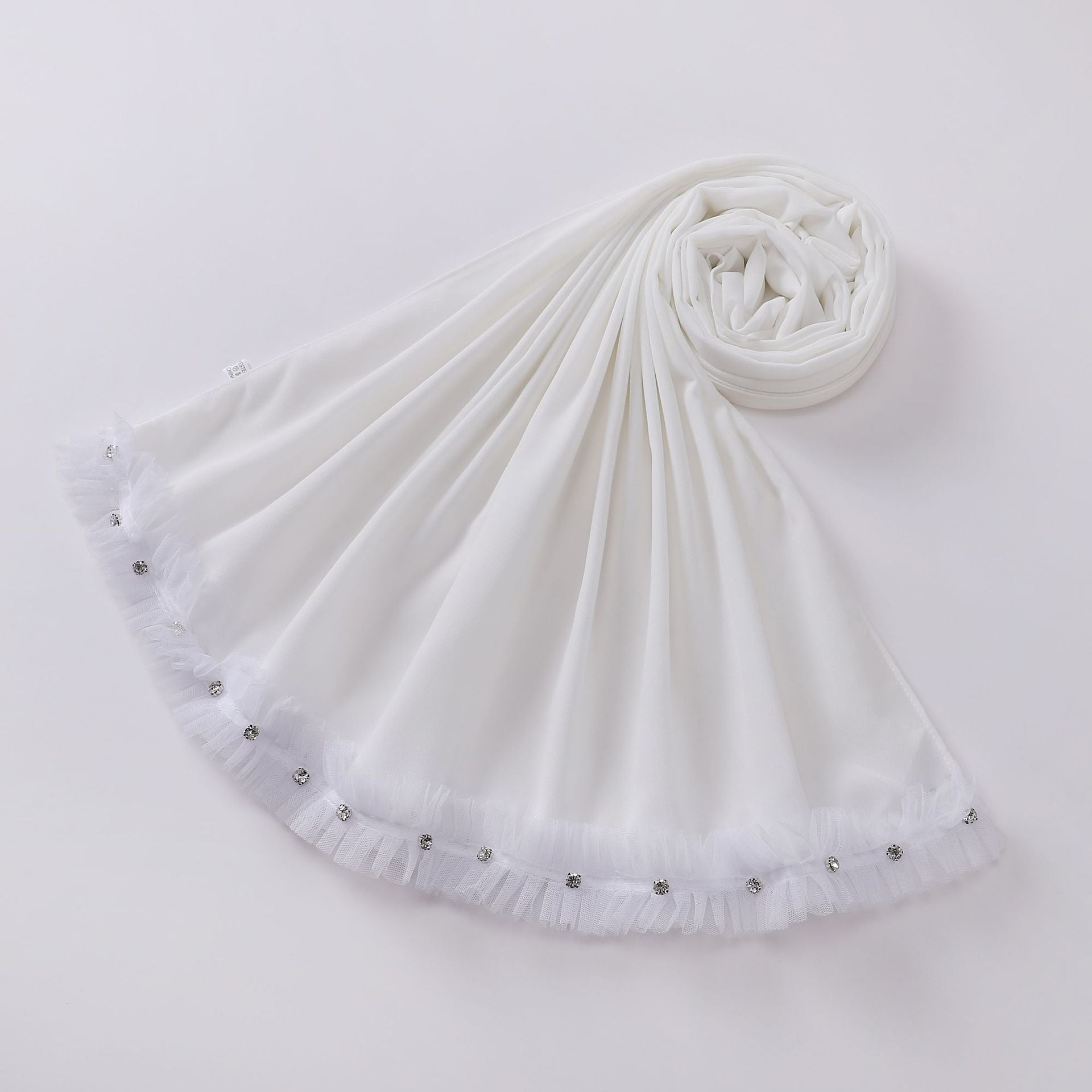 New pearl chiffon pleated lace spiked scarf yarn Middle East Africa headscarf