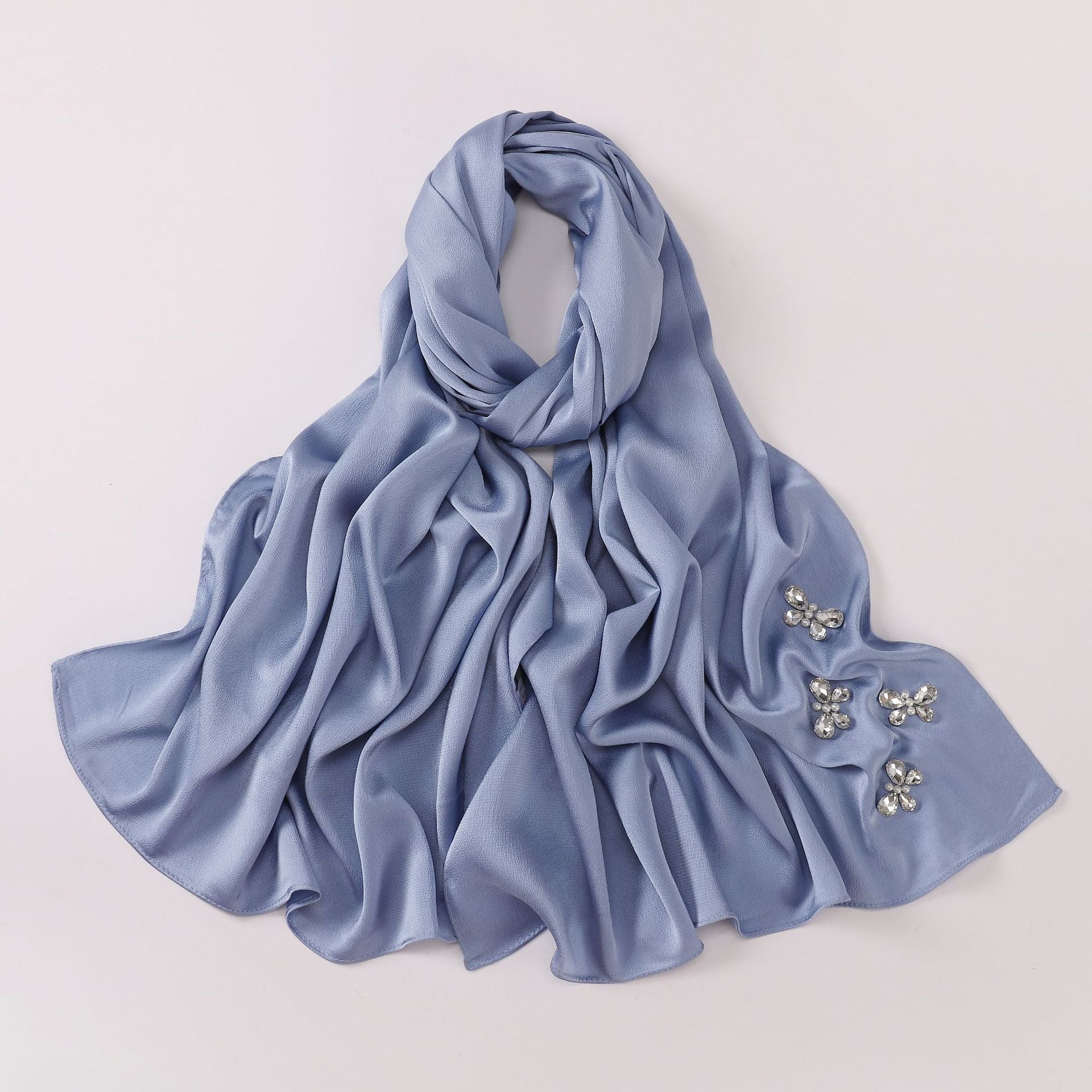 New bubble chiffon butterfly rhinestone scarf yarn South East Asia Malay headscarf hijab