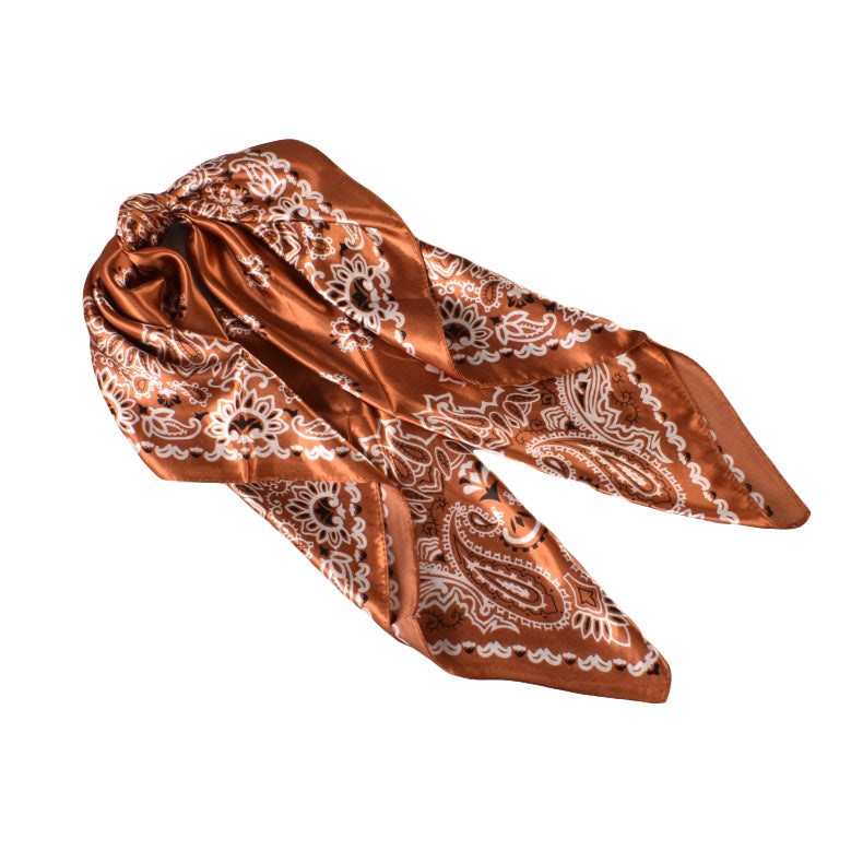 Spring new fashion 90cm-satin cashew flower generous silk scarf, annual scarf