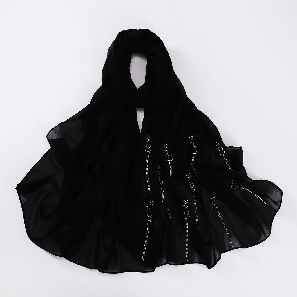 New pearl chiffon scarf hot diamond scarf Middle East Africa headscarf hijab