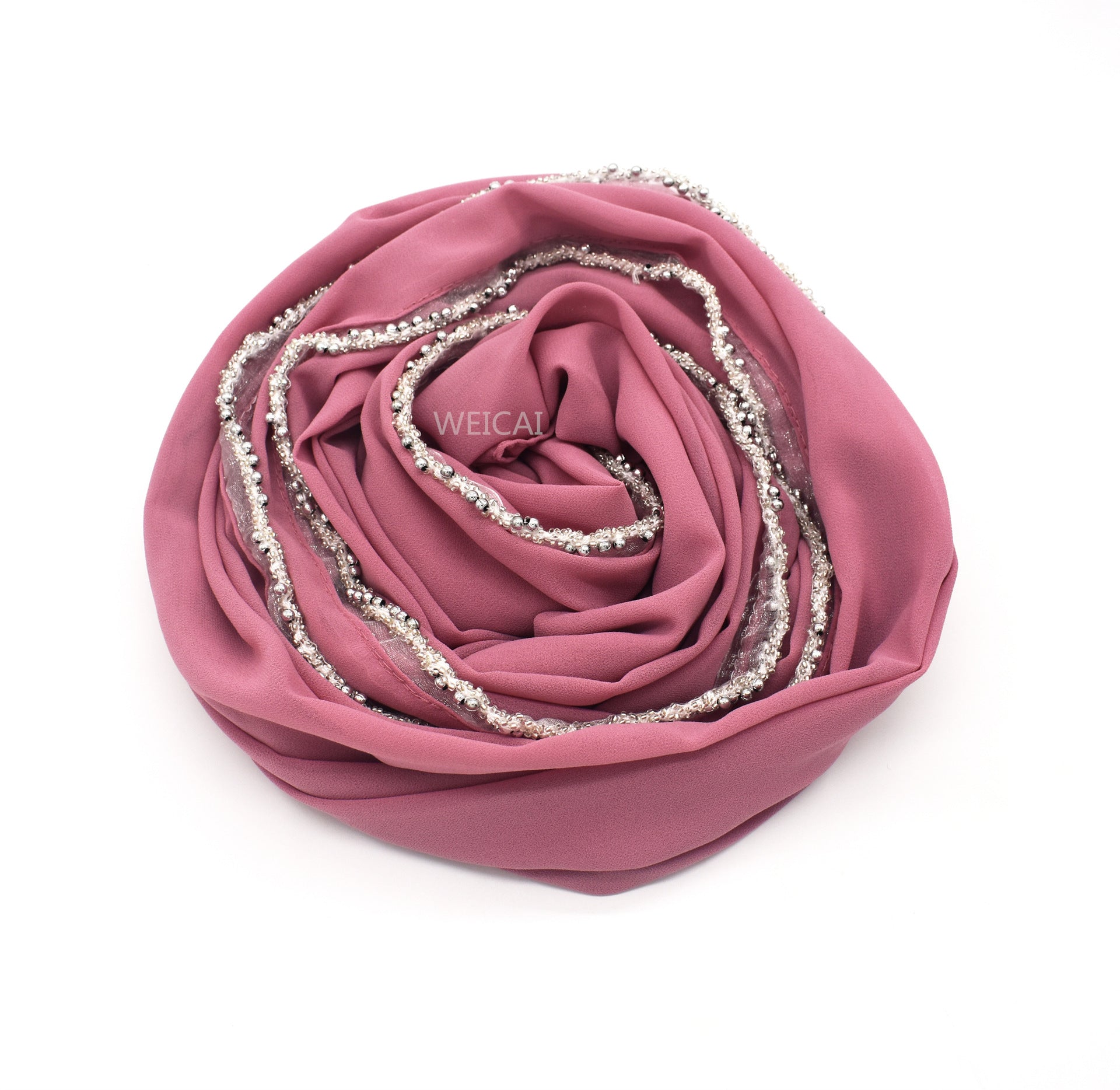 Bubble chiffon jewelry chain solid color chiffon scarf Malaysian headscarf hijab