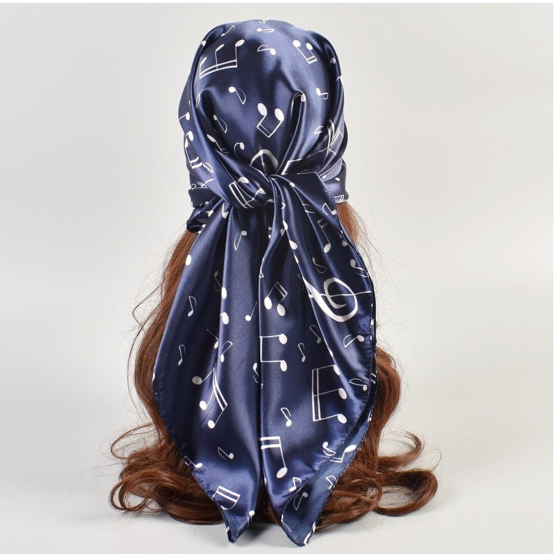 Summer new music note satin square scarf silk scarf, fashion imitation silk scarf