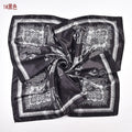 New versatile women's shawl scarf simulation silk 90 satin women's printed temperament silk scarf large square scarf headscarf